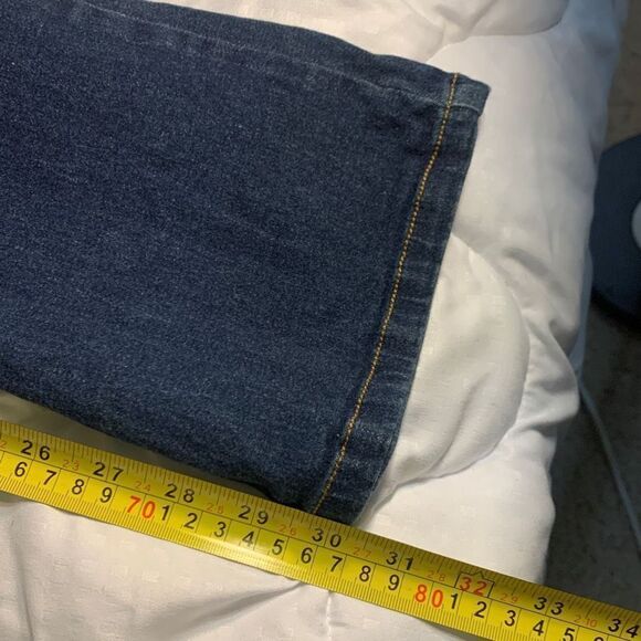 Frankie B Y2K Jumpsuit Dark Wash Denim Zip up Large Inseam 30 inches - Picture 6 of 14